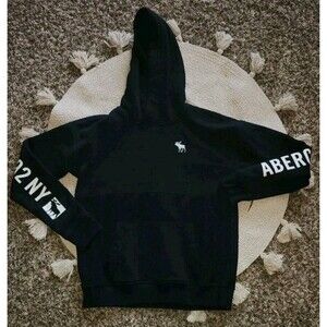 Abercrombie & Fitch Hoodie Kids Sz 13/14 Y2k Longsleeve Navy Blue